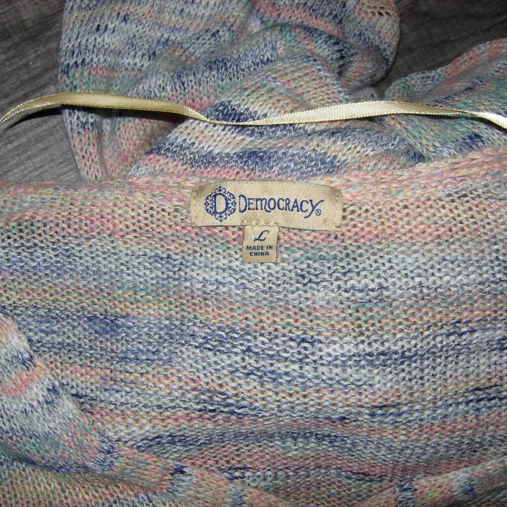 Democracy Ruffle Button Front Sweater L - Picture 7 of 7